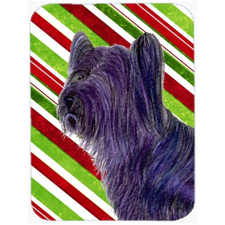 CAROLINES TREASURES Carolines Treasures SS4532LCB Skye Terrier Candy Cane Holiday Christmas Glass Cutting Board - Large SS4532LCB